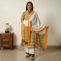  Pochampally Ikat Weave Cotton Kurta with Palazzo & Dupatta Set 05 Online l iTokri.com