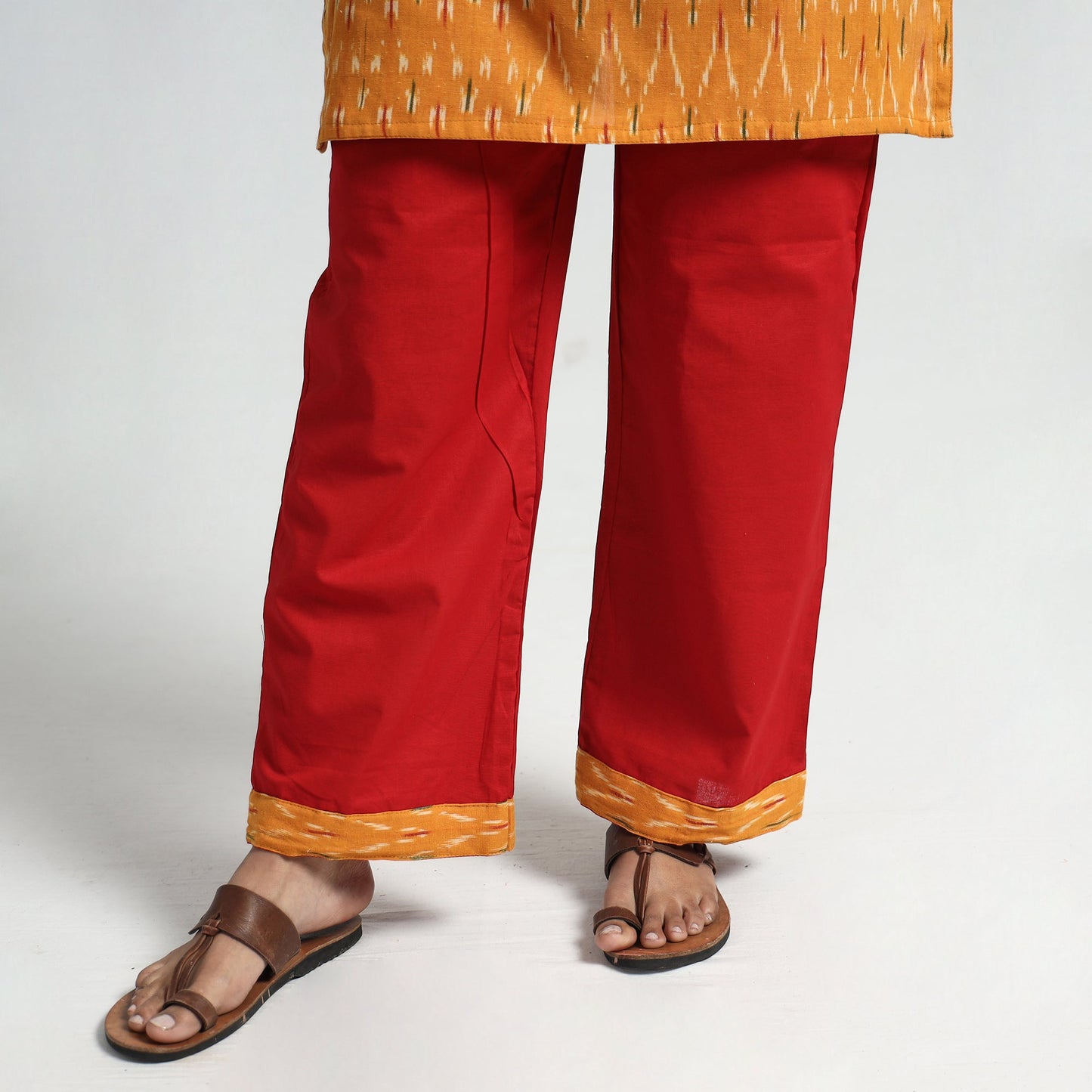 Pochampally Ikat Kurta with Palazzo & Dupatta Set
