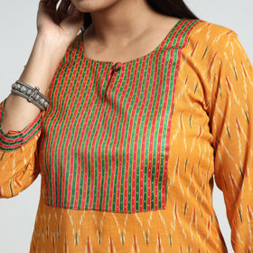 Pochampally Ikat Kurta with Palazzo & Dupatta Set
