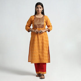 Pochampally Ikat Kurta with Palazzo & Dupatta Set
