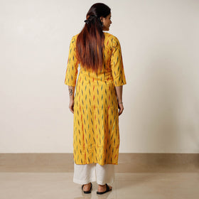Buy Pochampally Ikat Weave Cotton Long Straight Kurta 04 Online at iTokri.com