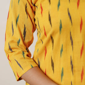 Buy Pochampally Ikat Weave Cotton Long Straight Kurta 04 Online at iTokri.com