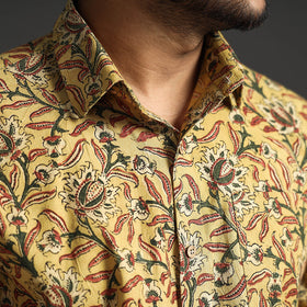 Buy Premium Pedana Kalamkari Block Printed Cotton Men Full Sleeve Shirt Online at iTokri.com