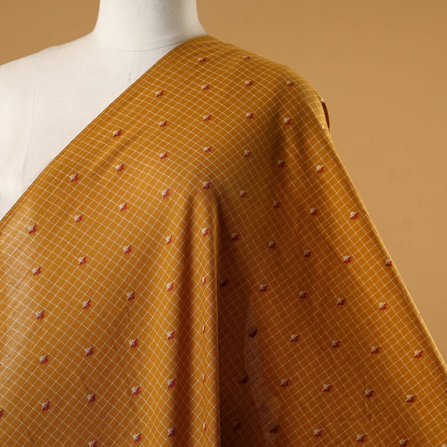 Yellow - prewashed cotton jacquard fabric 01 - handcrafted