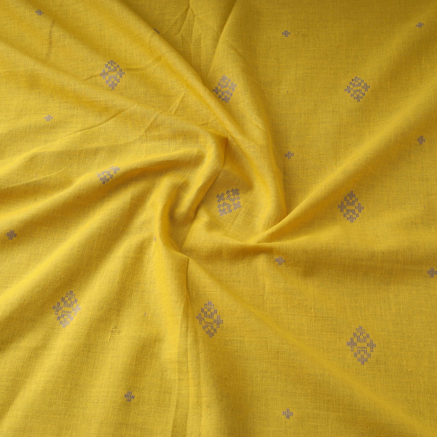 Yellow - prewashed cotton jacquard fabric 01 - handcrafted
