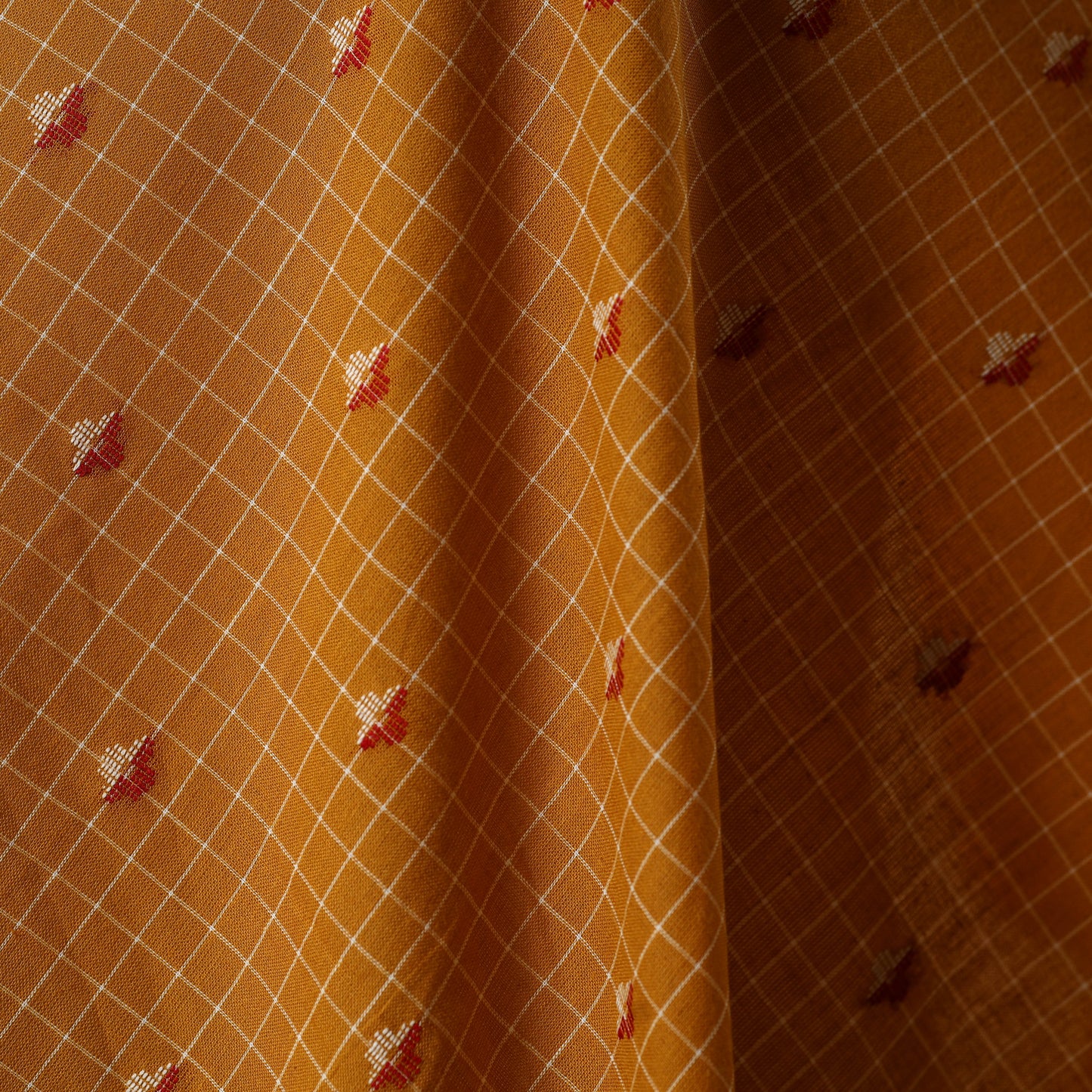 Yellow - prewashed cotton jacquard fabric 01 - handcrafted