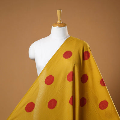 Yellow - prewashed cotton jacquard fabric 02 - handcrafted