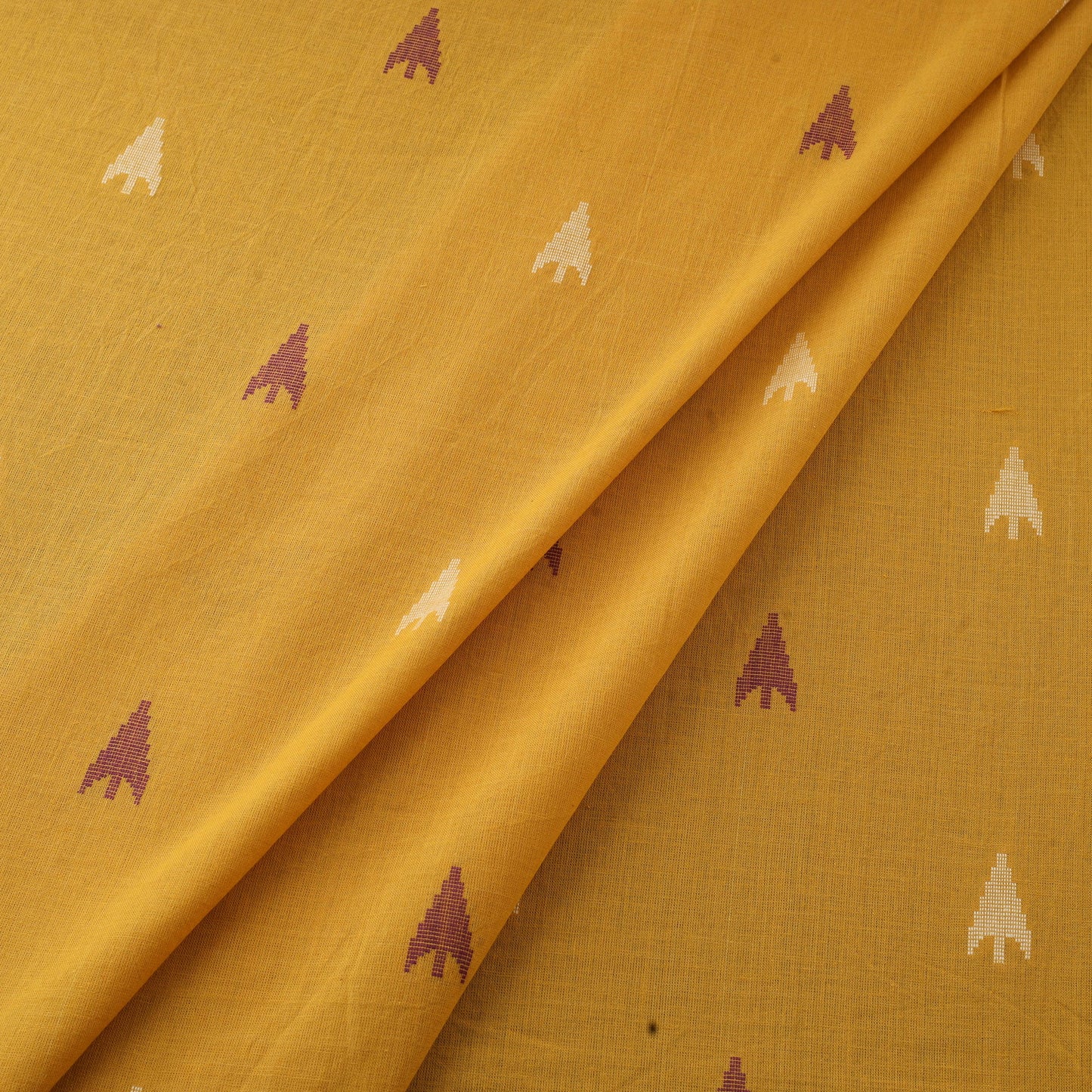Yellow Prewashed Cotton Jacquard Fabric