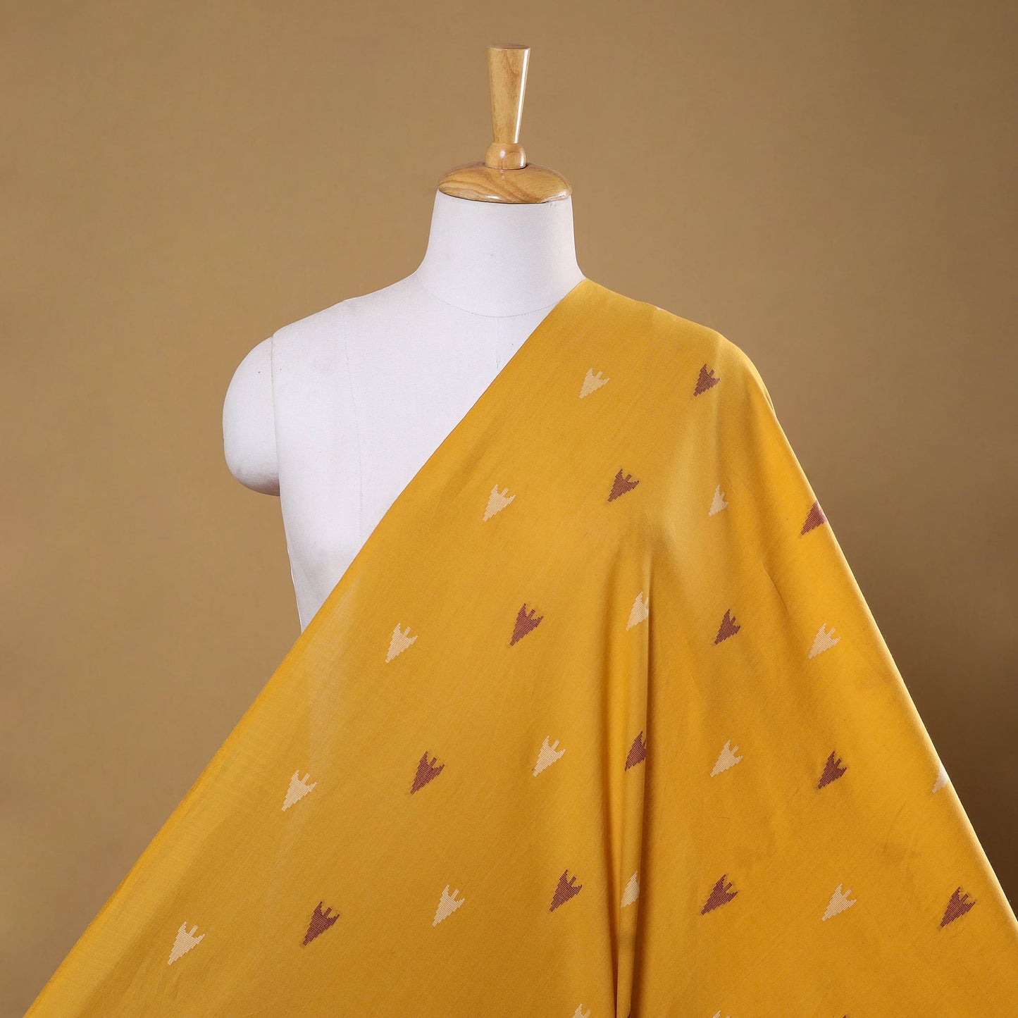 Yellow Prewashed Cotton Jacquard Fabric