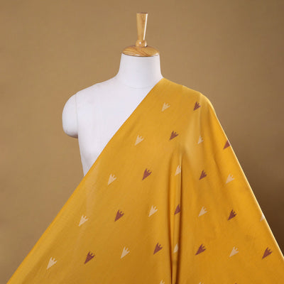 Yellow Prewashed Cotton Jacquard Fabric