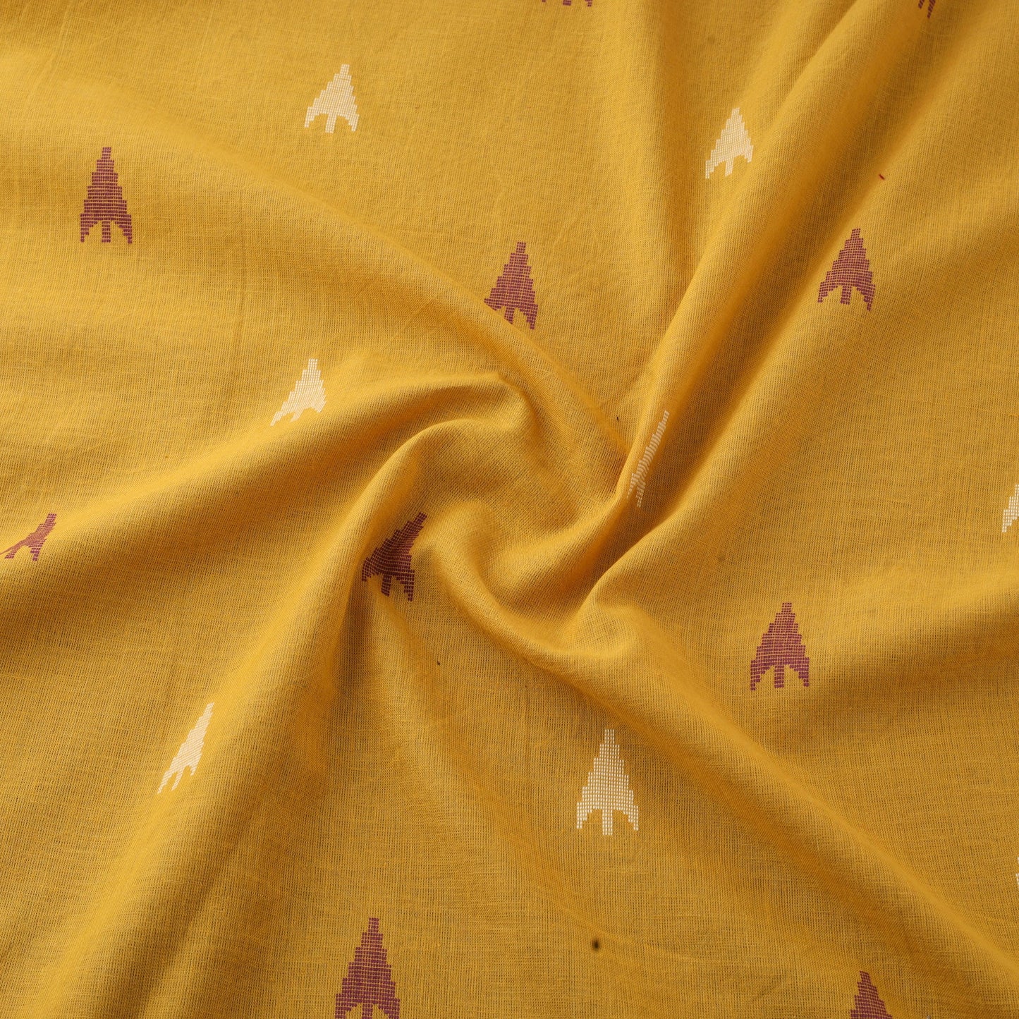 Yellow Prewashed Cotton Jacquard Fabric