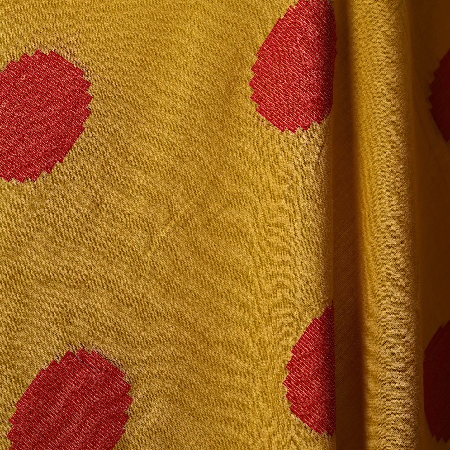 Yellow - prewashed cotton jacquard fabric 02 - handcrafted