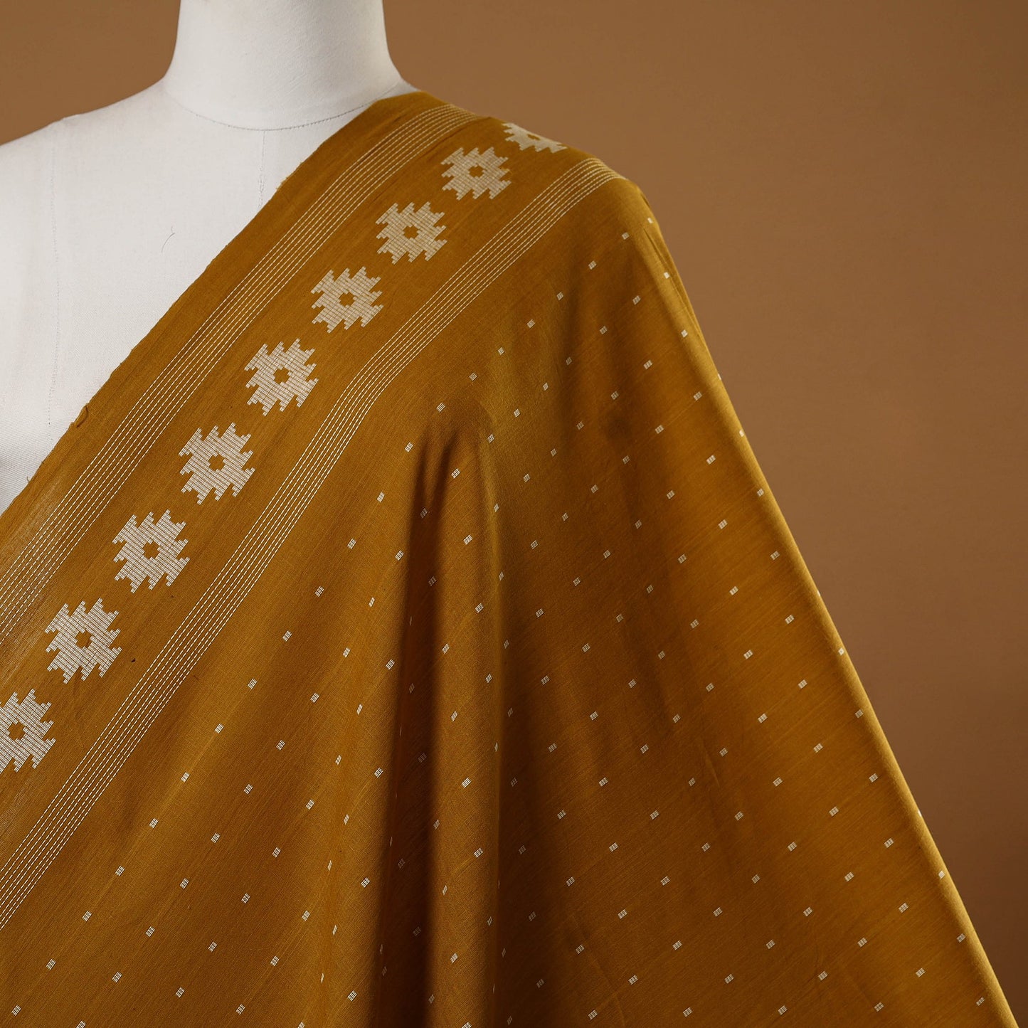 Yellow - prewashed cotton jacquard fabric 05 - handcrafted