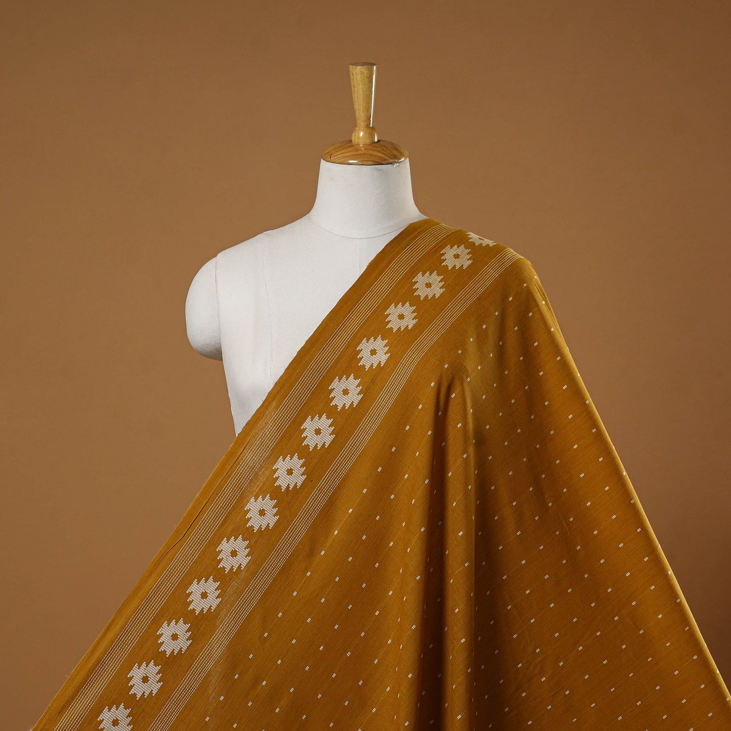 Yellow - prewashed cotton jacquard fabric 05 - handcrafted