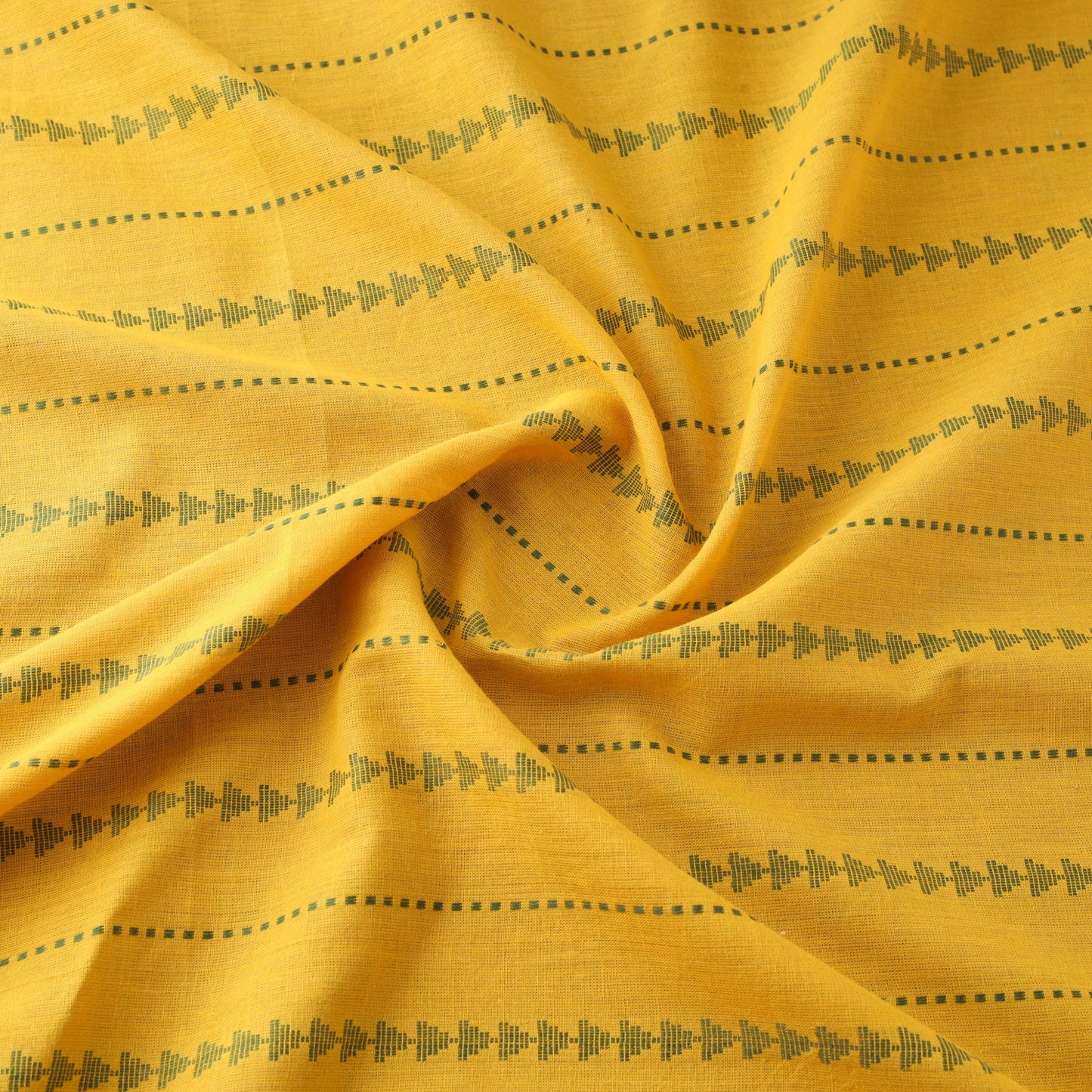 Yellow Prewashed Cotton Jacquard Fabric