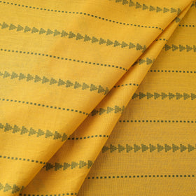 Yellow Prewashed Cotton Jacquard Fabric