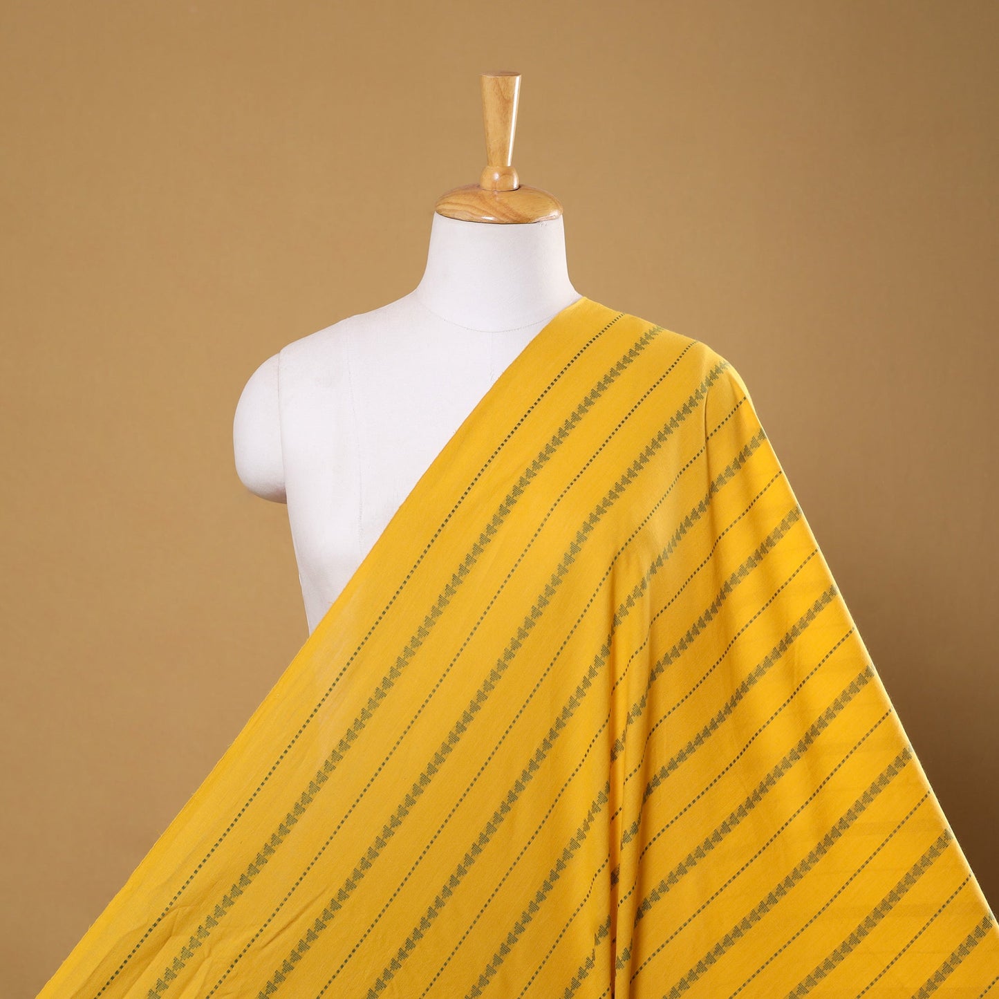 Yellow Prewashed Cotton Jacquard Fabric