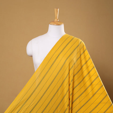 Yellow Prewashed Cotton Jacquard Fabric
