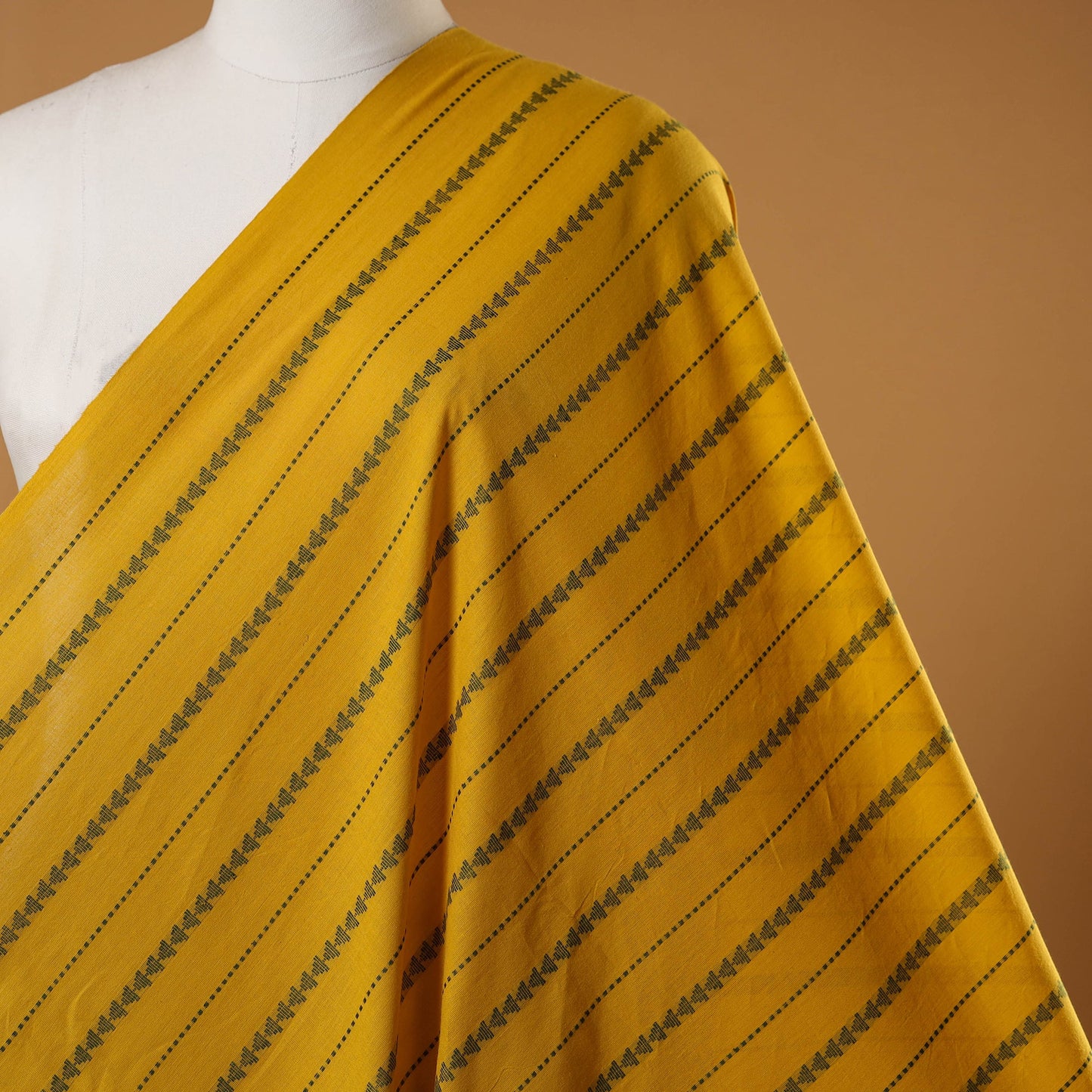Yellow - prewashed cotton jacquard fabric 09 - handcrafted