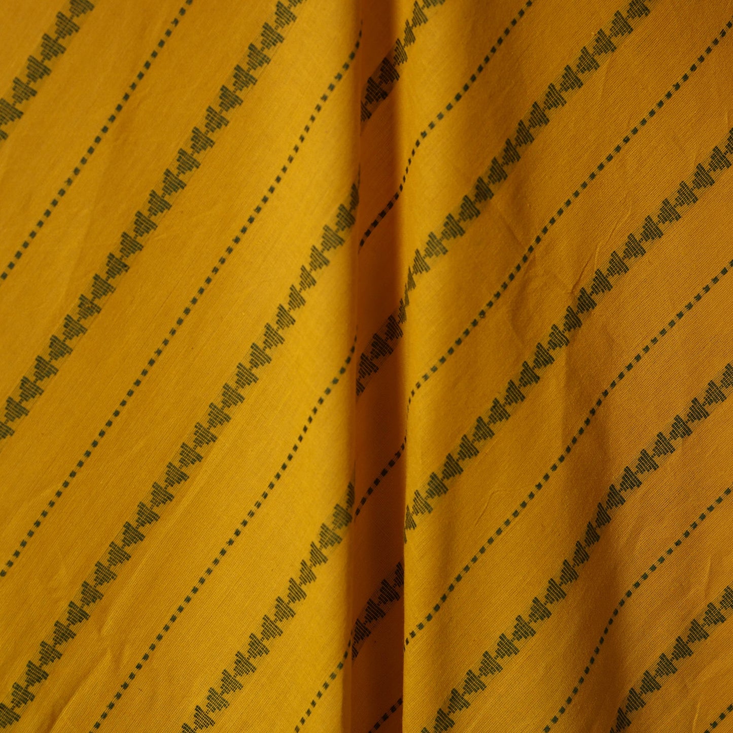 Yellow - prewashed cotton jacquard fabric 09 - handcrafted