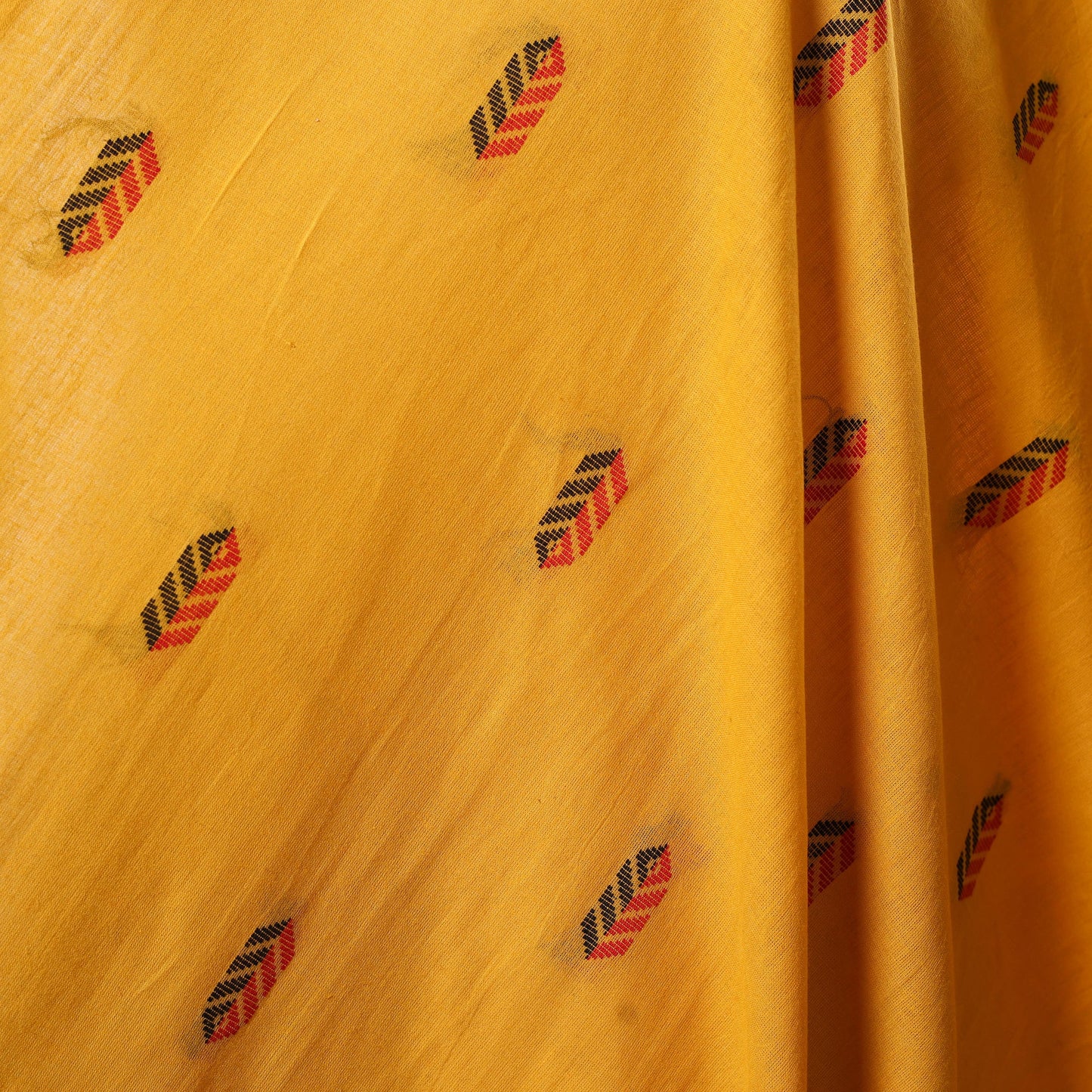 Yellow - prewashed cotton jacquard fabric 10 - handcrafted