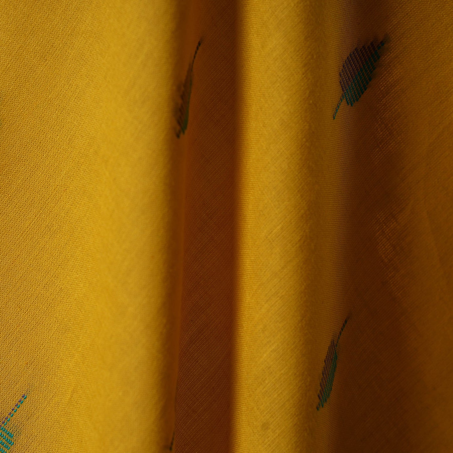 Yellow - prewashed cotton jacquard fabric 14 - handcrafted