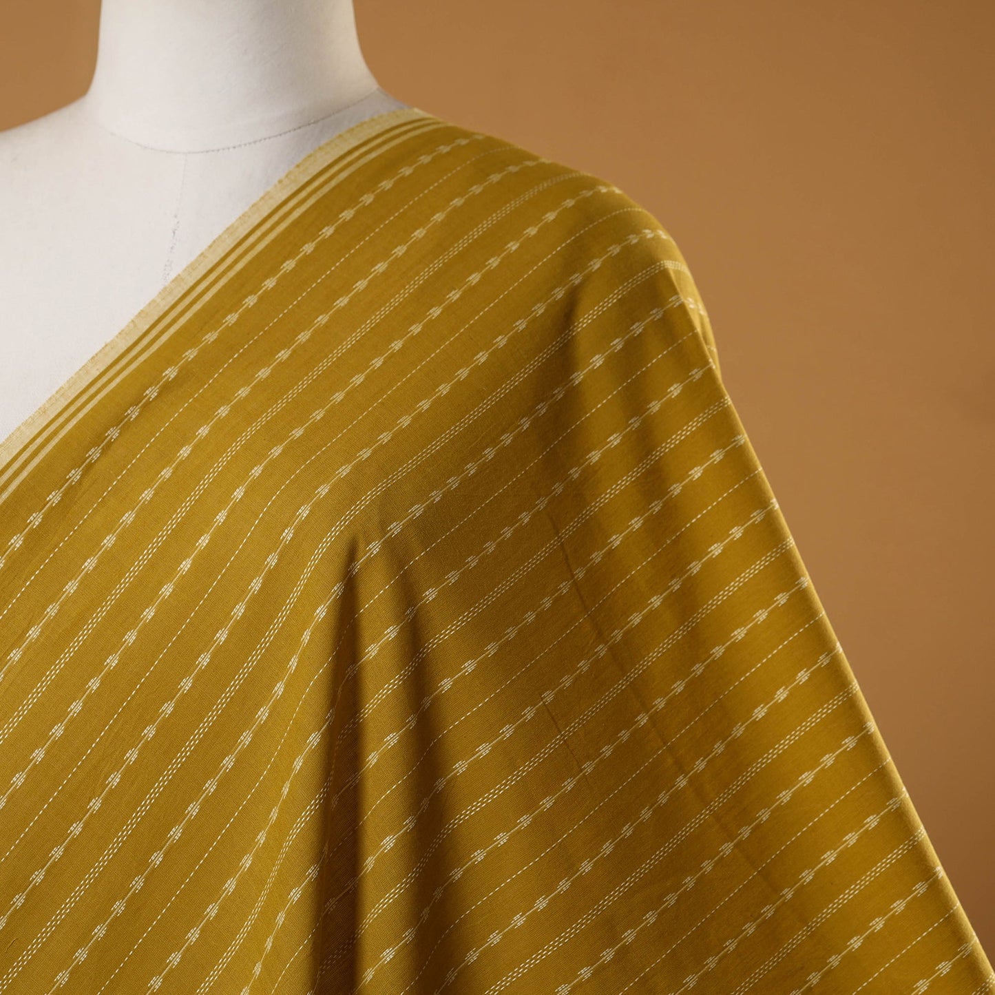Yellow - prewashed cotton jacquard fabric 14 - handcrafted