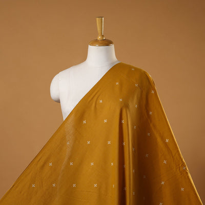 Yellow - prewashed cotton jacquard fabric 15 - handcrafted