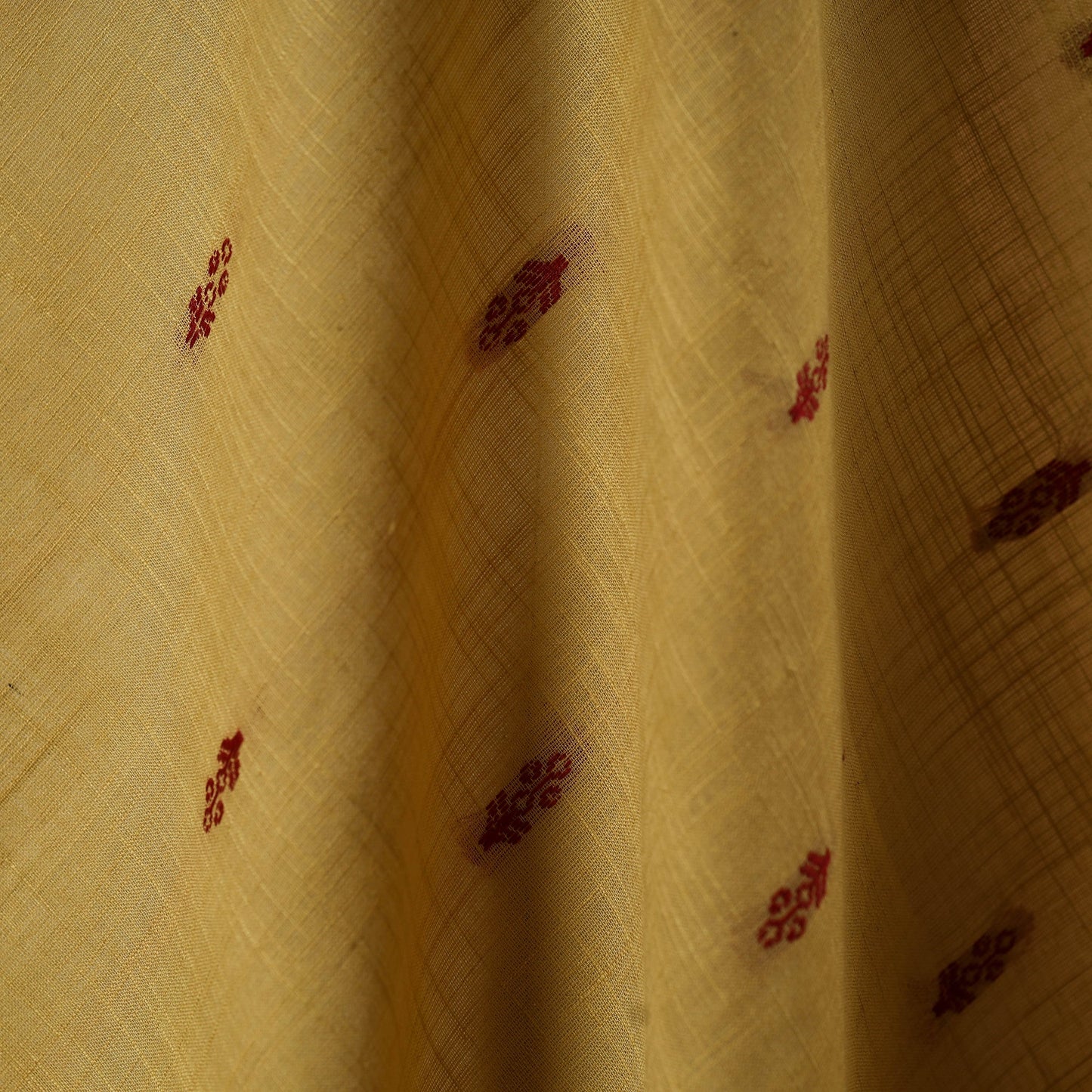 Yellow - prewashed cotton jacquard fabric 16 - handcrafted