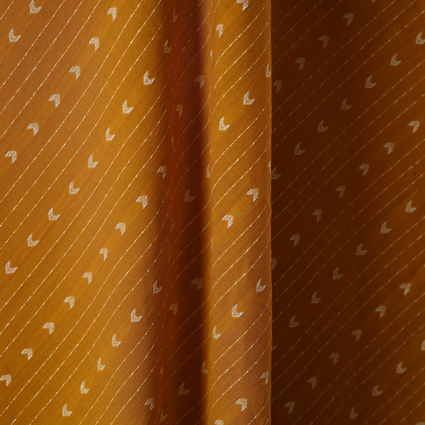 Yellow - prewashed cotton jacquard fabric 16 - handcrafted