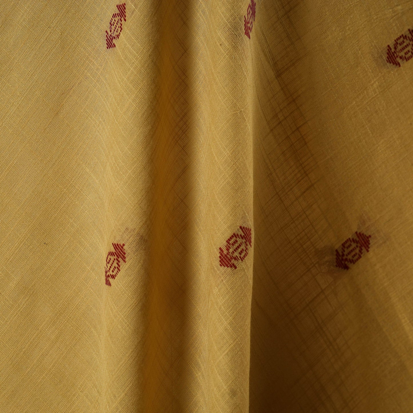 Yellow - prewashed cotton jacquard fabric 18 - handcrafted