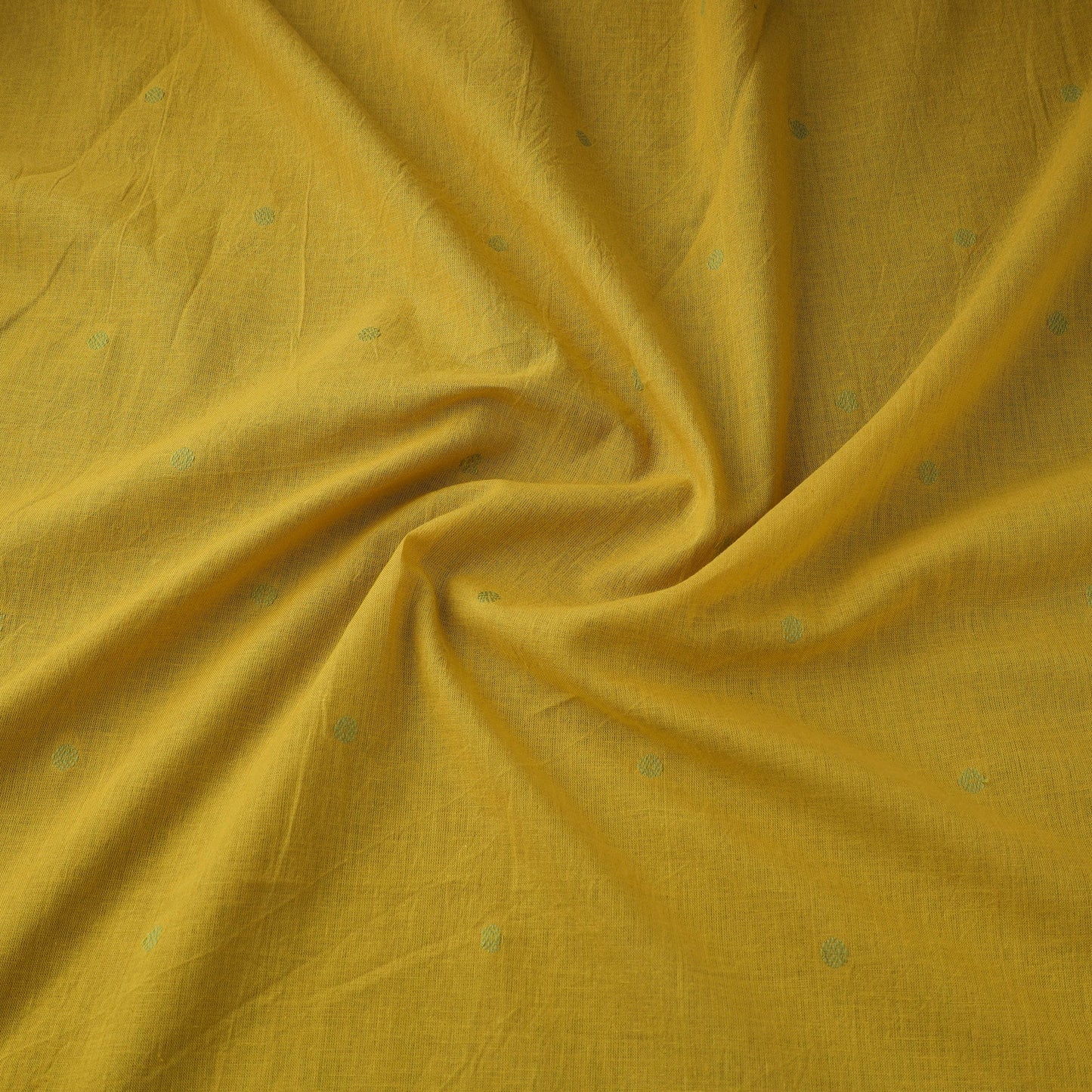 Yellow Prewashed Cotton Jacquard Fabric