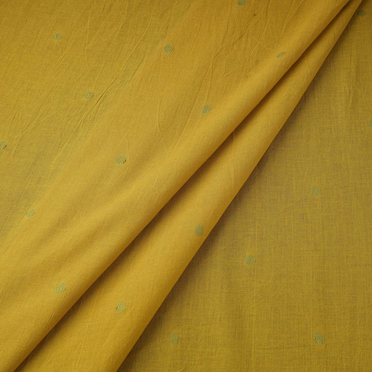 Yellow Prewashed Cotton Jacquard Fabric