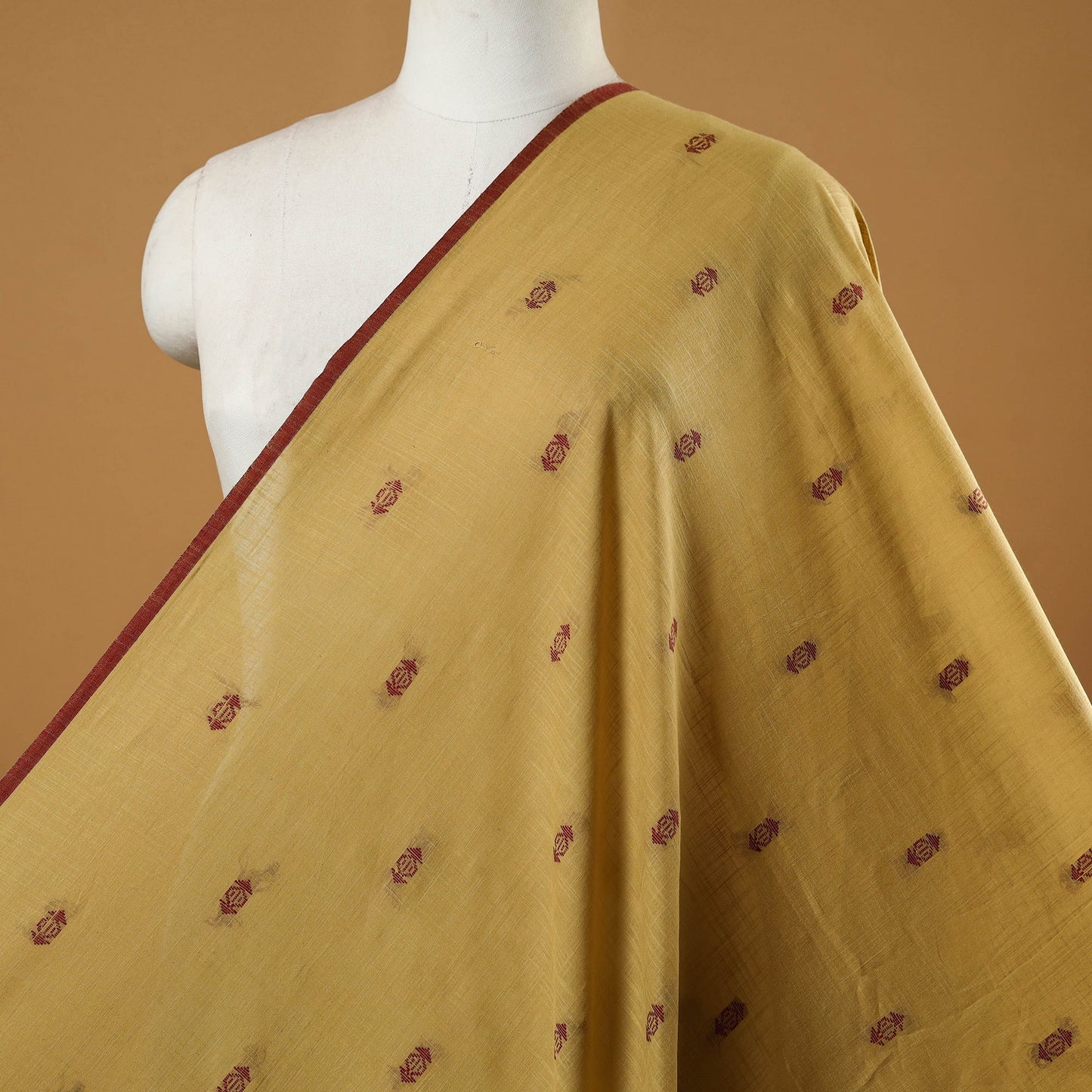 Yellow - prewashed cotton jacquard fabric 18 - handcrafted