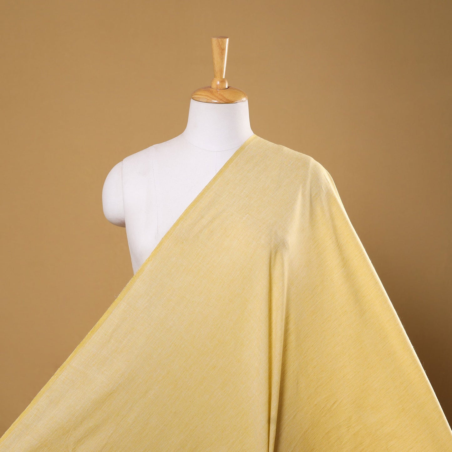 Yellow Prewashed Cotton Jacquard Fabric