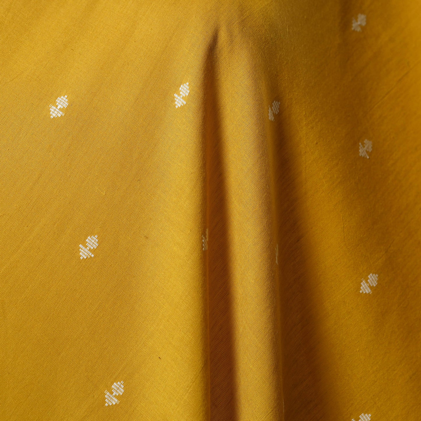 Yellow - prewashed cotton jacquard fabric 23 - handcrafted