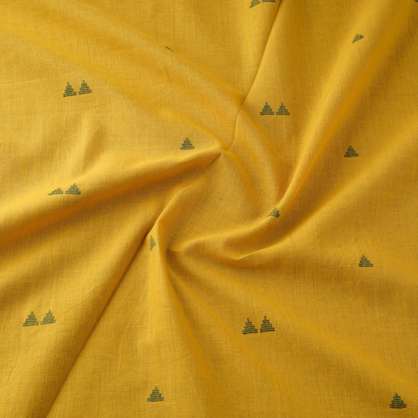 Yellow Prewashed Cotton Jacquard Fabric