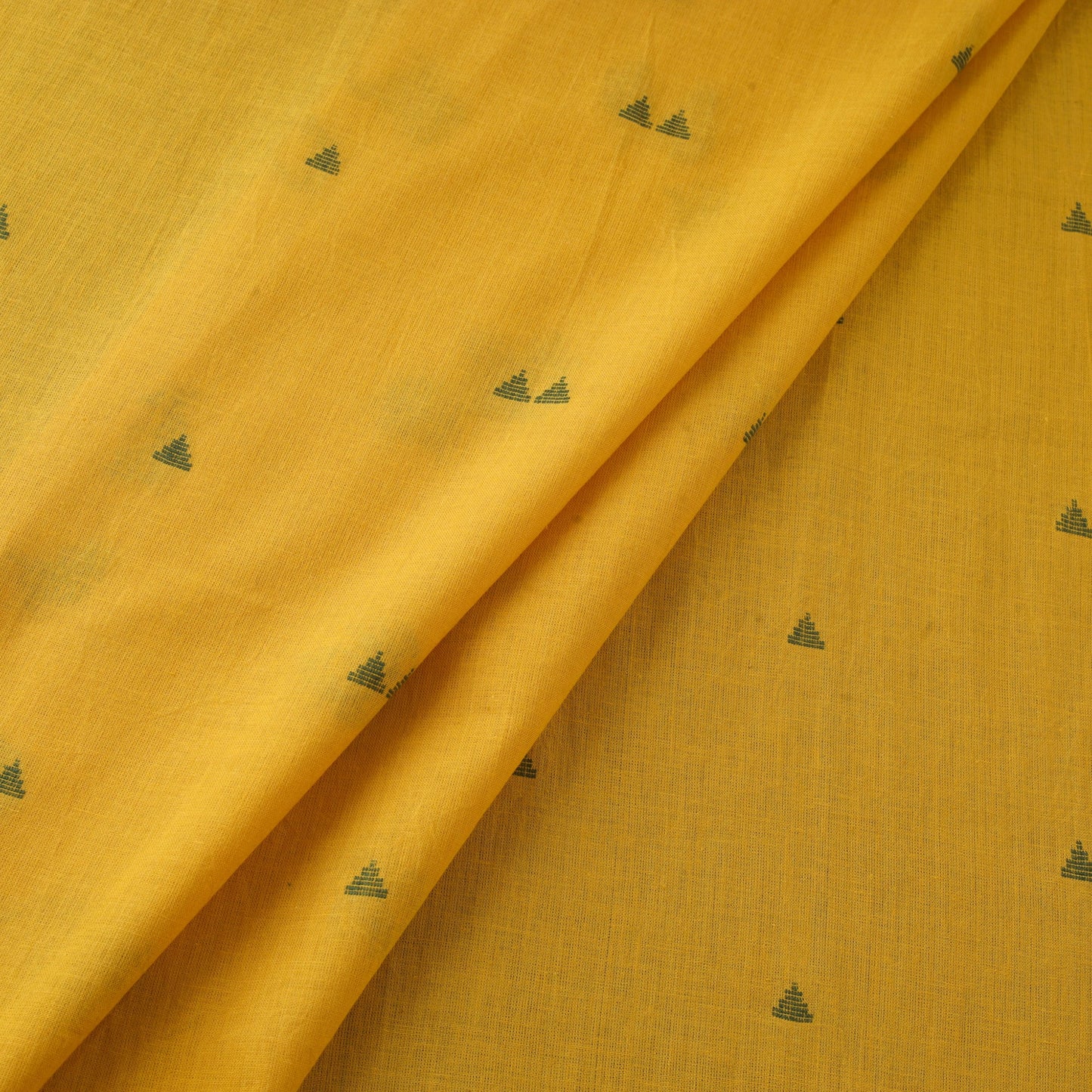Yellow Prewashed Cotton Jacquard Fabric