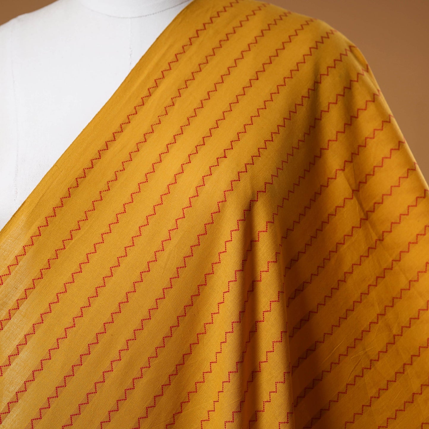 Yellow - prewashed cotton jacquard fabric 24 - handcrafted