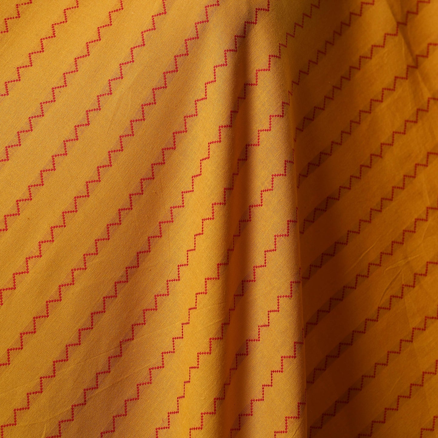 Yellow - prewashed cotton jacquard fabric 24 - handcrafted