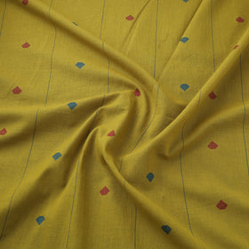 Yellow Prewashed Cotton Jacquard Fabric