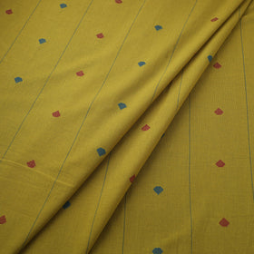 Yellow Prewashed Cotton Jacquard Fabric