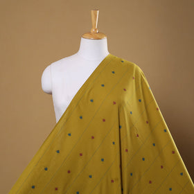 Yellow Prewashed Cotton Jacquard Fabric