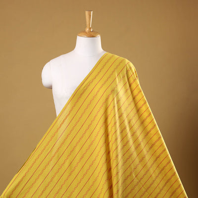 Yellow Prewashed Cotton Jacquard Fabric