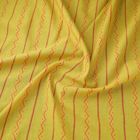 Yellow Prewashed Cotton Jacquard Fabric