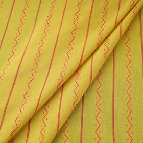 Yellow Prewashed Cotton Jacquard Fabric
