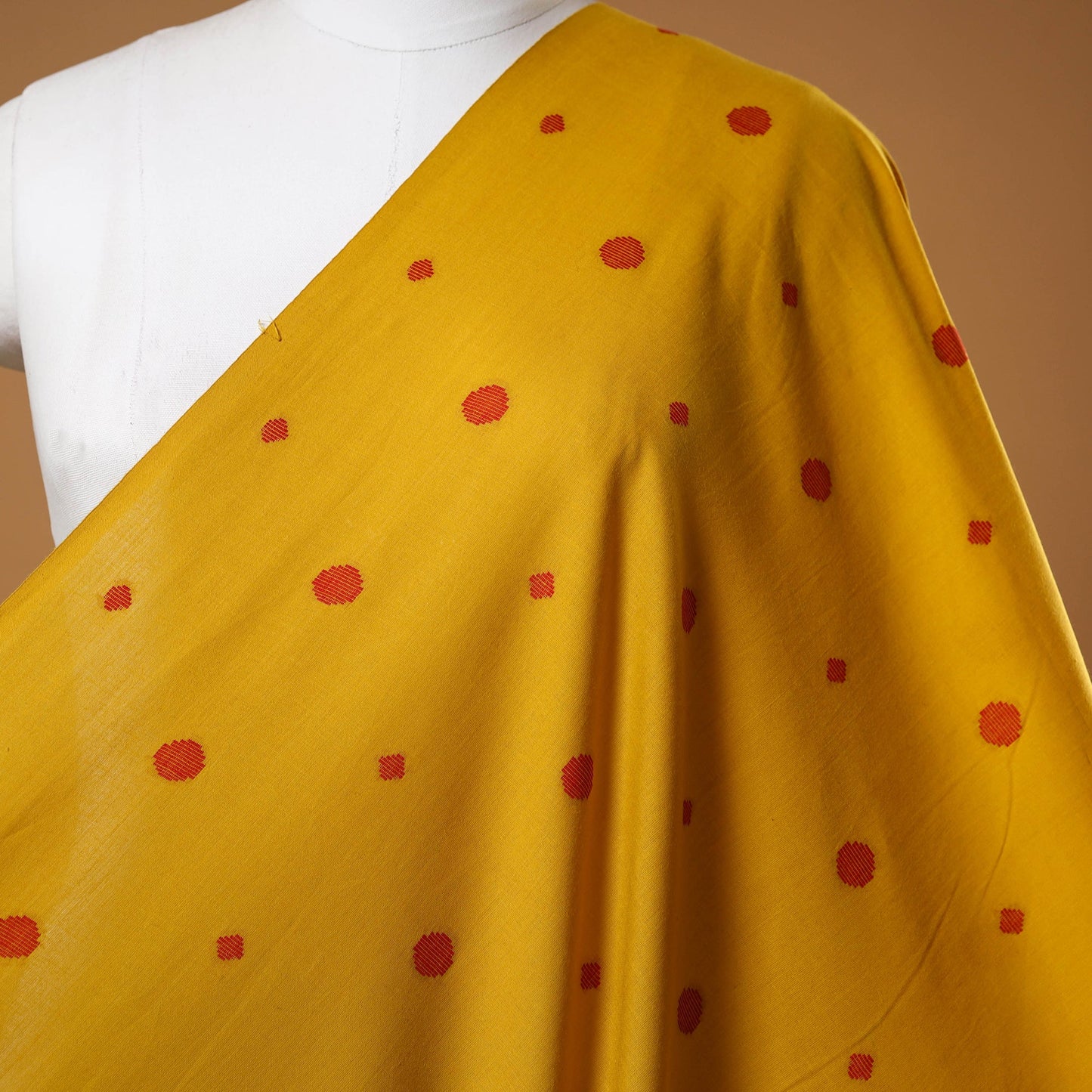 Yellow - prewashed cotton jacquard fabric 41 - handcrafted