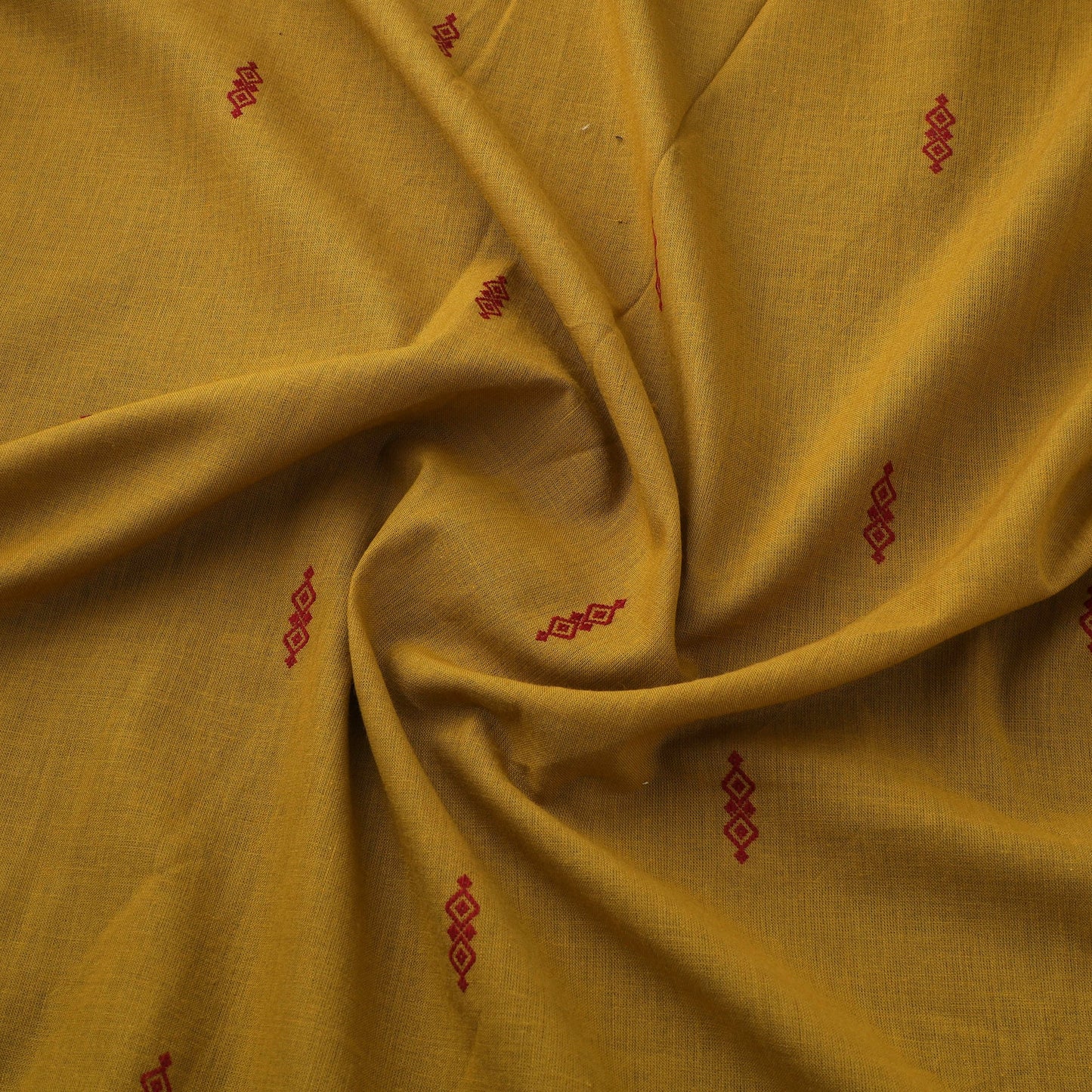 Yellow Prewashed Cotton Jacquard Fabric