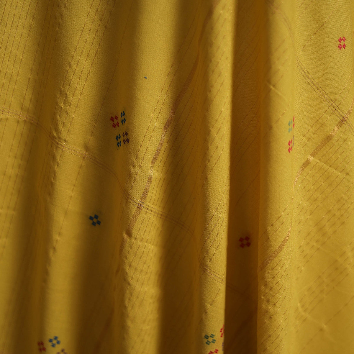 Prewashed cotton zari work jacquard fabric 02 - handcrafted