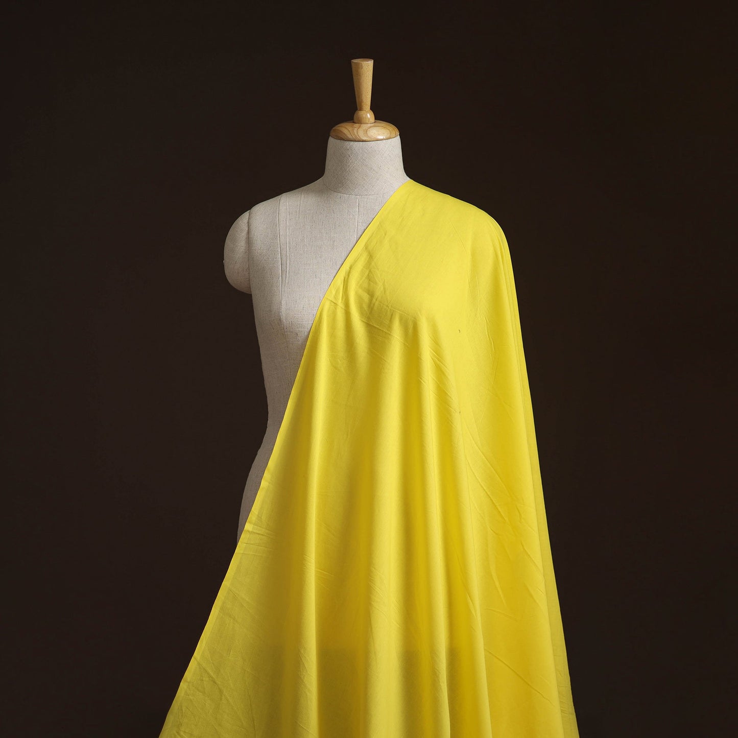 Yellow - prewashed dyed cotton plain fabric 44 - handcrafted